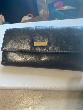 next Black Continental leather  Wallet with Gold Logo Plate